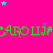 A bright pink background features repeating green text 'ARO LIR' with scattered blue and purple stars, and a gray rectangle in the bottom-right corner.