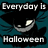 A pixelated black cat with glowing eyes and a wide grin appears in four variations against a teal background, each displaying different text colors.