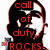 A pixelated image with red text overlays reading 'call of duty ROCKS' and 'COD', featuring a blurred face in the background.