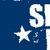 A static contact sheet frame showing a blue background with white text and stars, part of an animated icon sequence for Simple Plan.