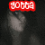 Pixelated grayscale image of a person with dark hair, overlaid by six colored text boxes in red, orange, pink, green, blue, and purple.