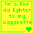 Yellow background with green text reading 'he's like da lighter to my ciggerette' and heart symbols changing across frames.