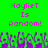 Green background with pink text reading 'HoylieT Is Rondom!' and purple pixelated shapes at the bottom.