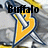 A yellow and blue stylized 'B' logo with crossed hockey sticks on a gray background, overlaid with changing text labels.