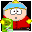 Pixelated character with light blue cap, red coat, green scarf, and yellow star on chest in various facial expressions.