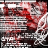 A static icon with red and black pixelated patterns, white decorative swirls, and partially obscured text elements including 'emp' and 'I'm' on a dark background.