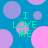 Pixelated blue background with overlapping pink and purple circles, green text reading 'I LOVE ME' repeated across the image.