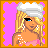 Pixel art contact sheet showing four frames of a blonde character in swimwear with text reading "Blonde and !Sexy!" on a pink background.