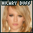 identical celebrity headshots with changing text color above each, showing a blonde woman in profile view