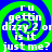 Four identical display a green and blue spiral background with white text reading 'i'U gettin dizzy 2 or is it just me?' in pixelated font