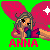 Pixel art buddy icon of a character with large pink wings, gray hair, and red eyes against a bright green background, with the name "ANNA" in bold red text below.