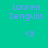 Four identical pixelated display 'Lauren Zengulis' text with a '<3' symbol, each featuring distinct yellow background bars in different positions