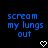 Blue pixelated text on black background with white heart symbols below each phrase.