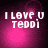 Pixelated text 'I LOVE U Teppi' on a pink and purple gradient background with shifting light effects.