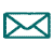 A teal envelope icon with white interior appears in three states: plain, with an orange lightning bolt above it, and with small orange fragments below.