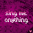 A 48x48 pixel animated buddy icon featuring a purple textured background with repeated text and small heart symbols across three sampled frames showing slight color variations.