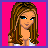 Pixel art contact sheet showing a 3x2 grid of animated frames featuring a cartoon woman with long brown hair, white tank top, pink shorts, and pink sandals against a bright pink background.