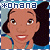 Pixelated cartoon character with brown skin, dark hair, and blue top; green text reads 'Original Icons .com' on right side.
