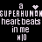 Pixelated text and symbols arranged in a pattern with animated heart and star effects on black background