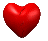 Six red heart shapes arranged in two on a gray background, showing progressive states of breaking apart from whole to fully shattered