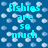Blue background with white polka dots and cyan text reading 'fishies are so much better than boys' in pixelated font.