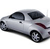 Pixelated silver sedan with dark tinted windows and a maroon stripe on the side, viewed from a three-quarter angle against a white background.