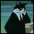 A pixelated cat with black and white fur stands against a blurred greenish background, with text reading "Anime IM" and "com" on a black to the right