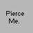 A black-and-white animated sequence showing multiple close-up views of human facial piercings including ear, nose, and lip rings with text reading "Pierce Me." on a gray background.