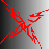 Static pixelated red X-shaped graphic on a gray gradient background with no visible text or additional elements.