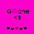 Pixelated text 'Gilliane' with '<3' and five star-like symbols on a bright pink background, showing animation changes in the central symbol.