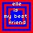 Four identical pixelated squares with red and blue borders display the text "elle is my best friend" in white block letters.