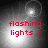 Four- of grayscale flashing light effects with red text reading "flashing lights!" in each