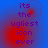 Blue background with red gradient overlay and purple text reading 'its the ugliest icon ever' in pixelated font, showing slight variations between frames.