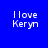Blue and purple background split into four quadrants with white text reading 'I love Keryn' in each quadrant.