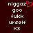 Dark red background with white pixelated text reading 'niggaz', 'goo', 'fukk', 'urself', 'X3' in two vertical , one featuring a red heart symbol replacing the 'z' in 'niggaz'