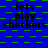 Blue background with green square pattern, repeated text 'lets play checkers' in black pixelated font across the image.