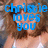 Pixelated image with blue text overlay reading 'charlie loves you' on a blurred background showing a person with brown hair and light skin.