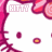 A static pattern of repeating white cat faces with pink accents and 'KITTY' text above each face on a pink background.