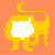 Yellow pixelated figure with white speech bubble on orange background, right side displays 'P'TL' text.