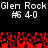 Pixelated text and red flame-like shapes on a black background, with repeated 'Glen Rock' and '# 40' elements.