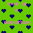 Green background with repeating dark blue pixel hearts and pink text reading 'love is a marathon' in a pattern