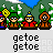 Pixel art scene with multiple characters in red and brown clothing against a green forest background, featuring text bubbles reading "OH MY GOD! OH MY GOD!" and "THEY KILLED HENRY!!"