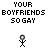 Pixel art contact sheet showing three frames of an animated icon with stick figures and text about a boyfriend wearing a dress to prom.