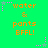 Green background with orange text reading 'water & pants BFFL!' repeated in a , surrounded by pink and gray pixelated stars