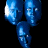 A 48x48 pixel animated buddy icon featuring a blue cartoon character on the left and "BLUE MAN GROUP" text on the right, displayed as a contact sheet with two frames showing slight motion differences.