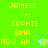 Pixelated text and small animated figures on green and blue backgrounds with yellow lettering.