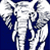 A 2x2 contact sheet of a pixelated elephant logo animation with blue background and Coolbuddy.com text on the right side.