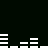 White horizontal bars of varying lengths arranged in two on a black background, forming a digital audio waveform pattern