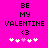 Pixelated text and heart symbols on a bright pink background with two identical static frames side-by-side.
