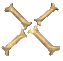 bone-shaped icons arranged in three on a gray background, each icon rendered with light brown tones and subtle shading